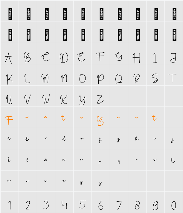 Casandra Lie Personal Use Character Map