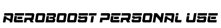 Aeroboost Personal Use Font Image