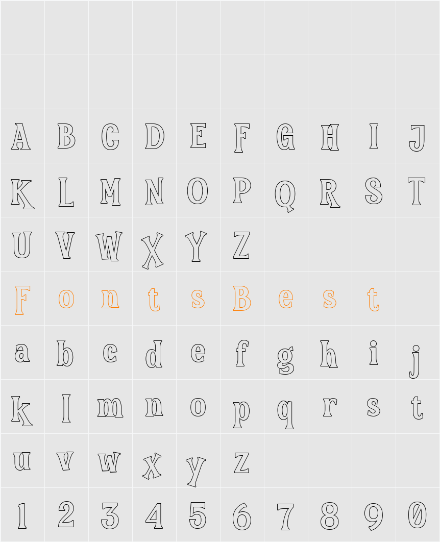The Hoca Outline Character Map