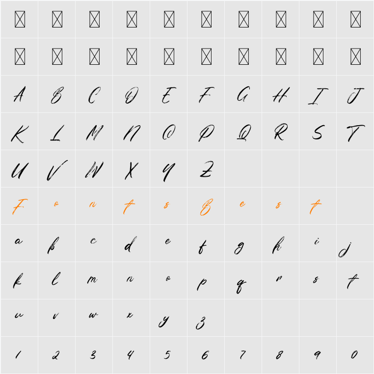 Disabled Demo Character Map