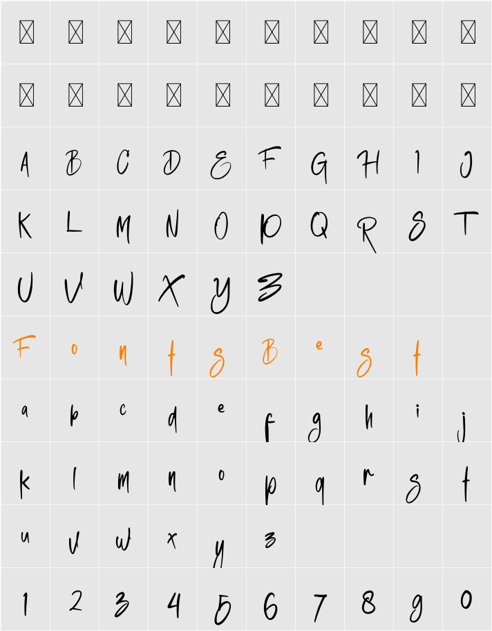SketchyJumps Character Map