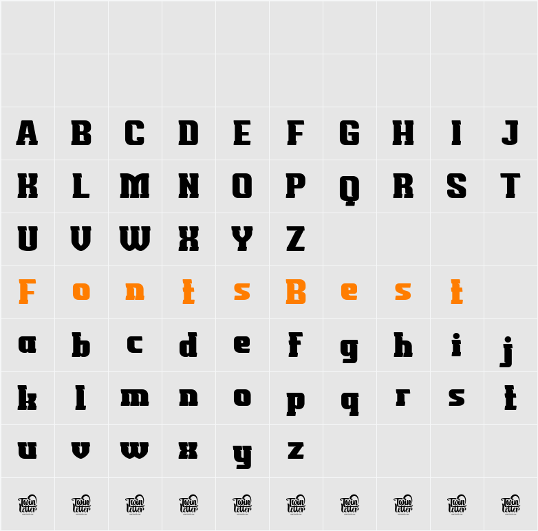 KUNEX Regular Character Map