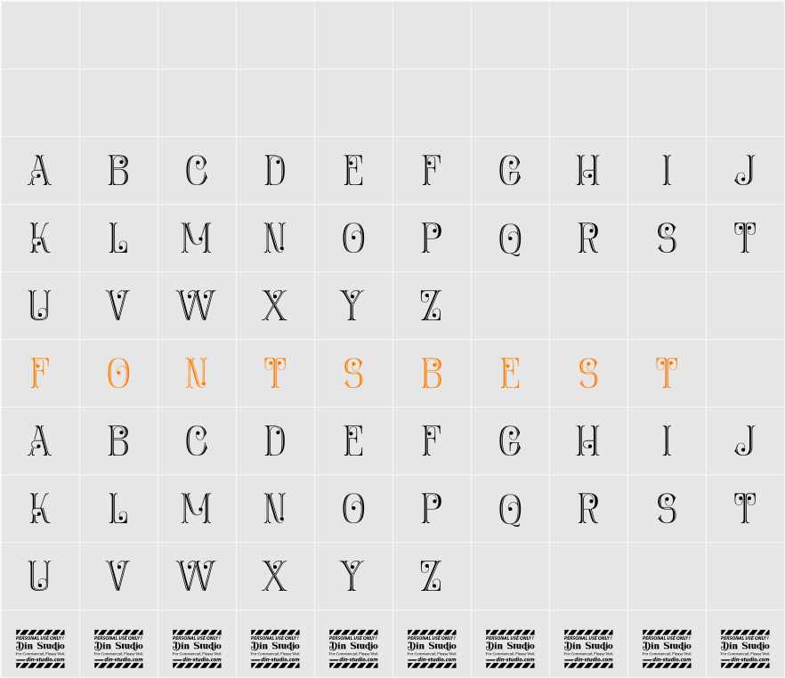 Metro Luxes Personal Use Character Map