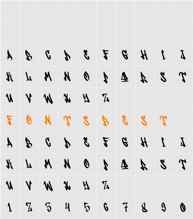 Bluetags Character Map