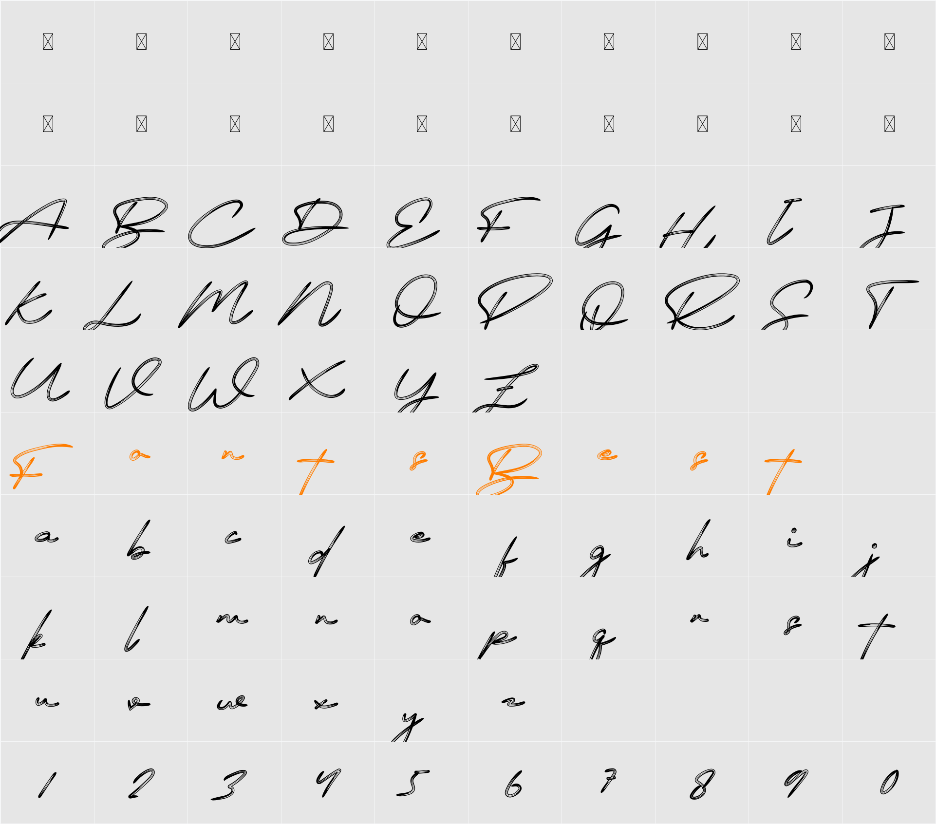 Signature December Character Map