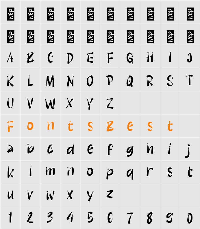 K Kecoa Character Map