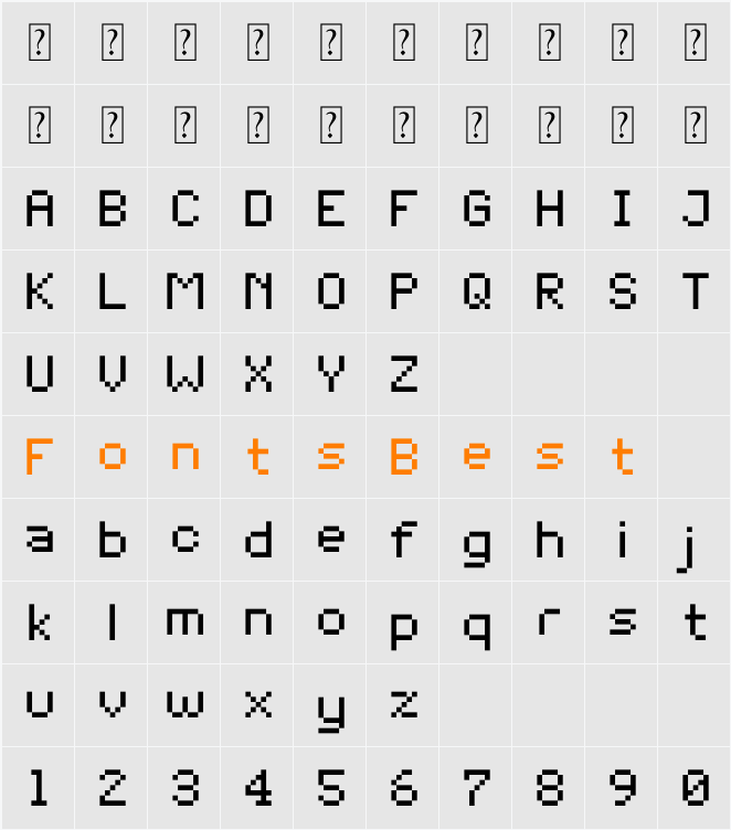 Pixelon Character Map
