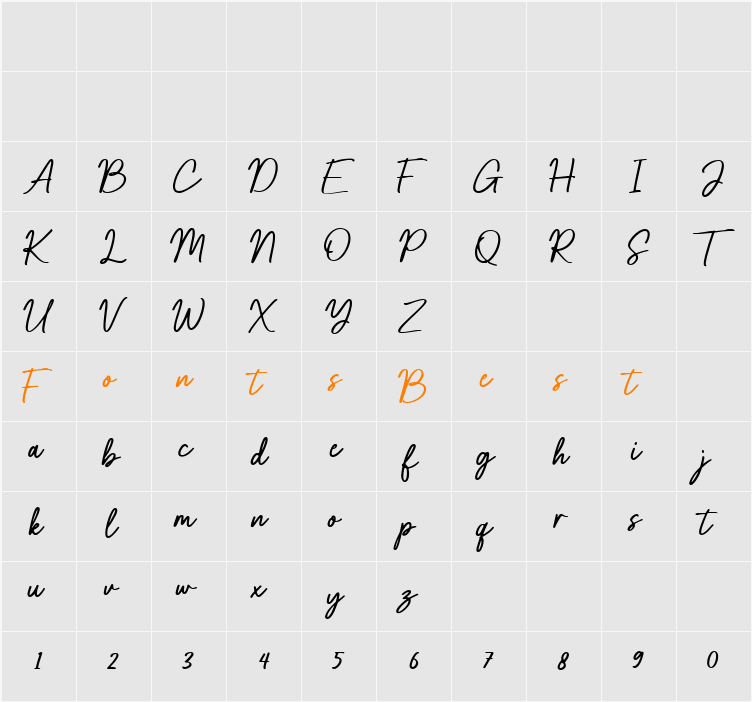 Gastela Character Map