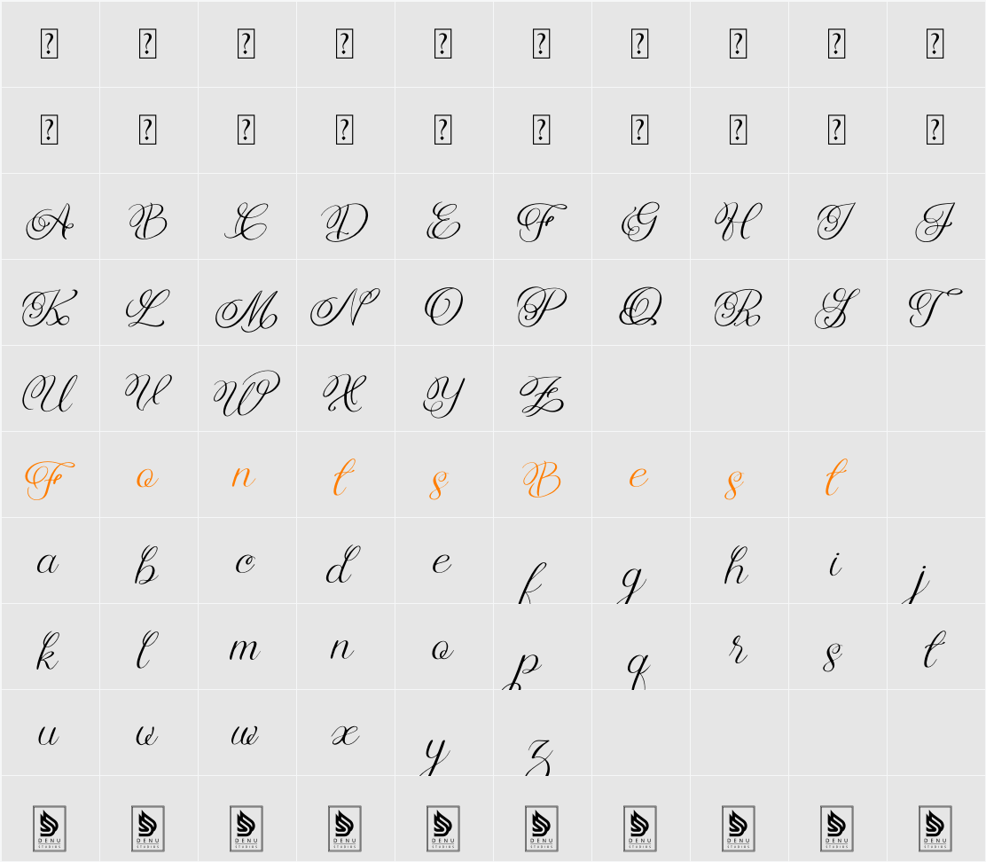 Rellydon Character Map
