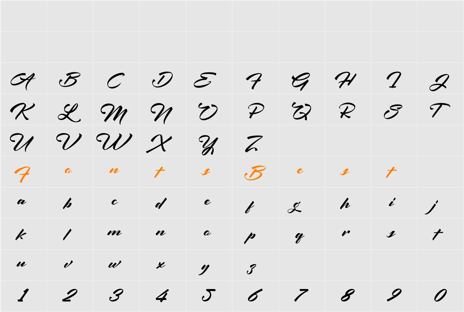 Angellina Character Map