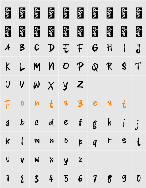 g Grinzo Character Map