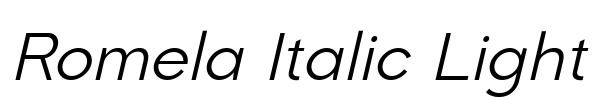 Romela Italic Light Font Image