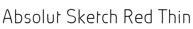 Absolut Sketch Red Thin Font Image