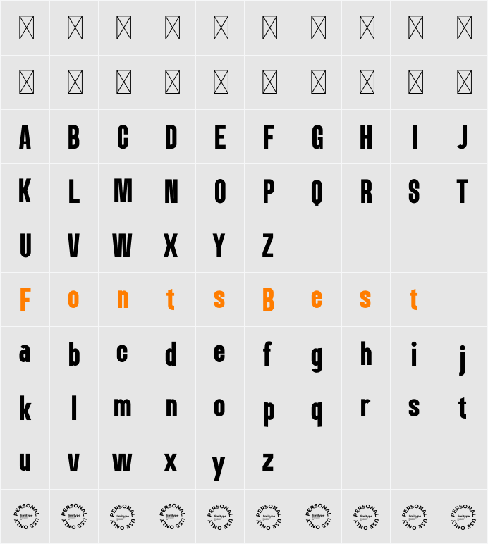 Lokanova Personal Use Character Map