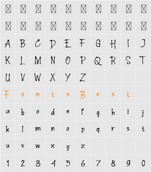 Anadyrsky Character Map