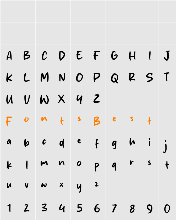 Fried Nuget Character Map