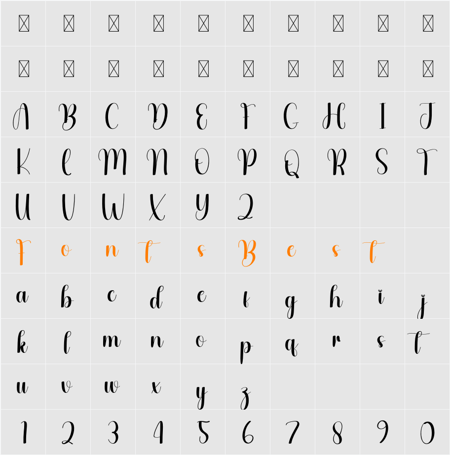 Harrogate Character Map