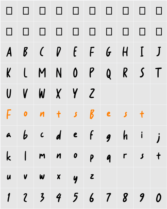 About to Rain Character Map