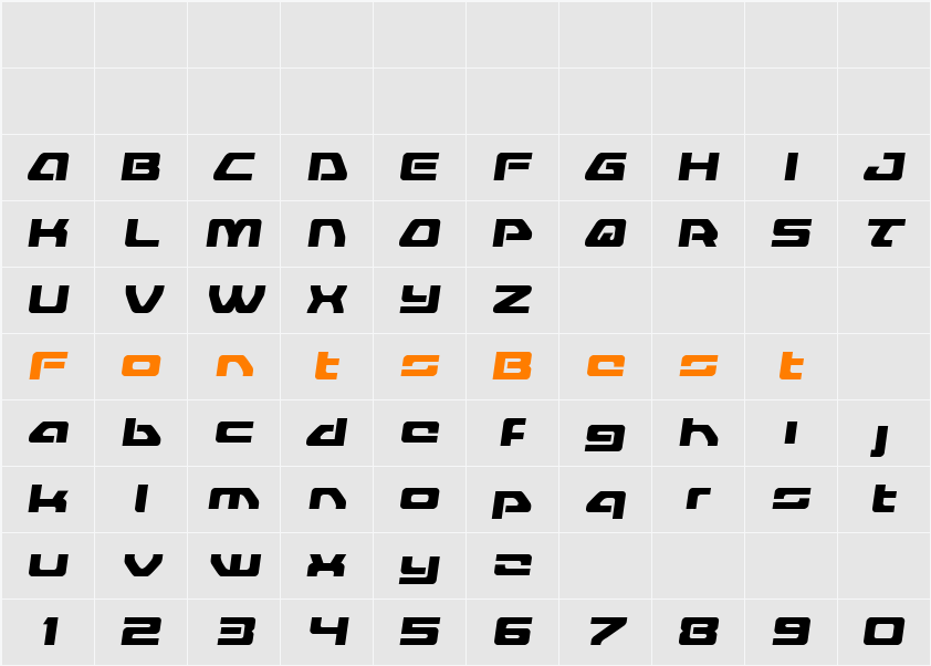 Furian Semi-Italic Character Map