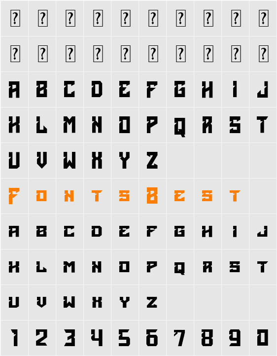 Acients Character Map