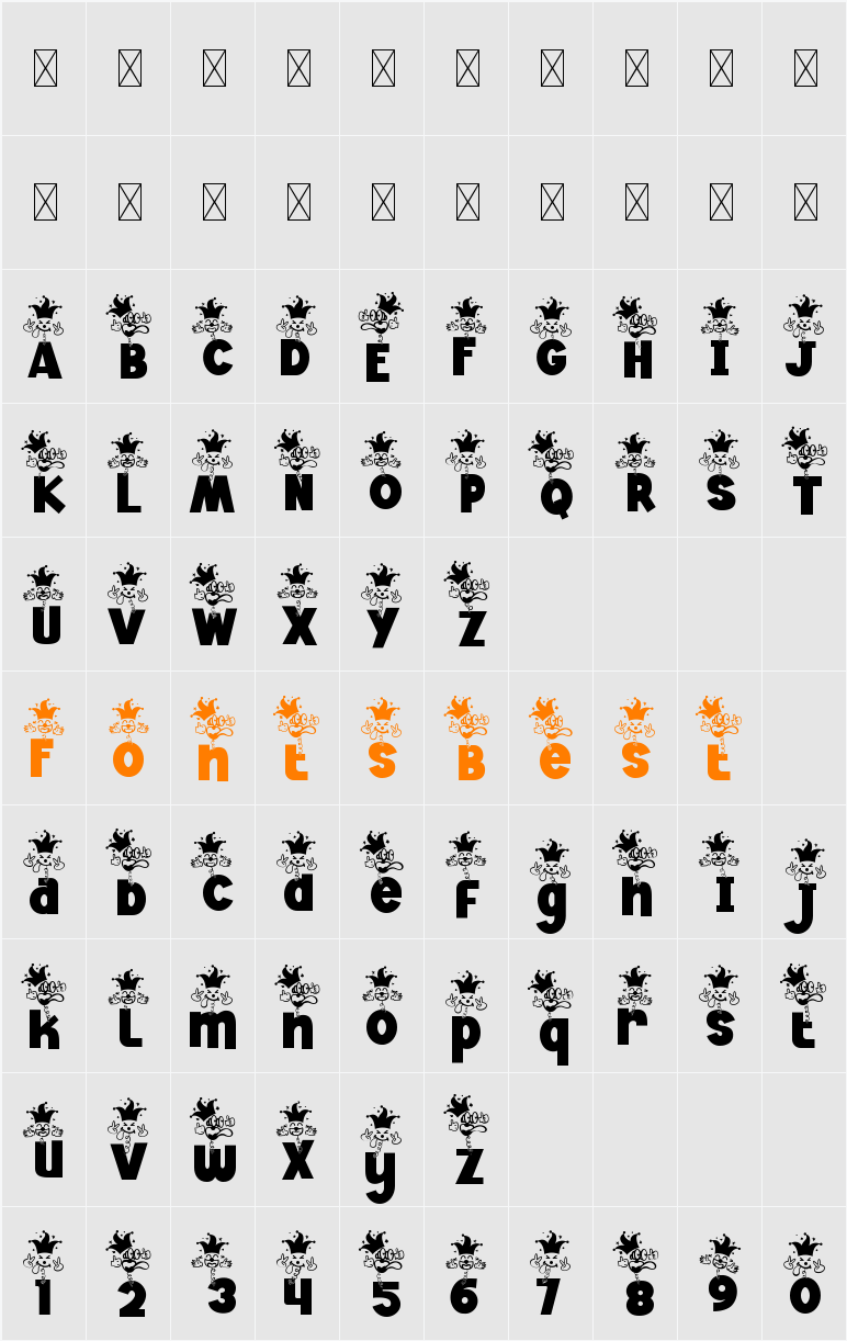 Jester Jumble Surprise Character Map