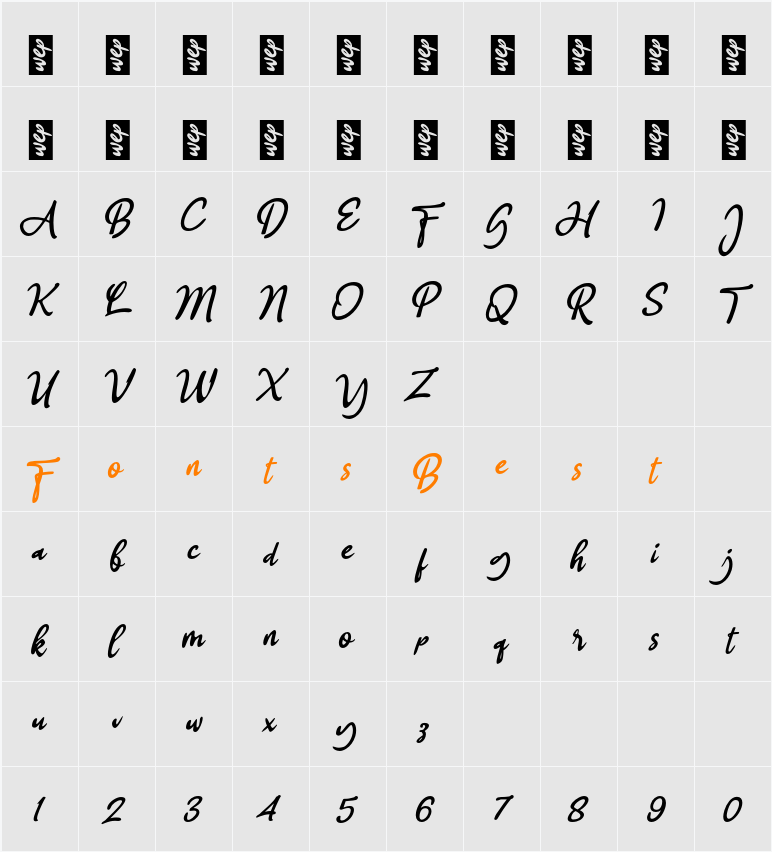 j Jari Kelingking Character Map