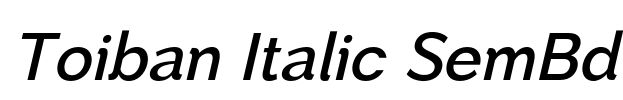 Toiban Italic SemBd Font Image