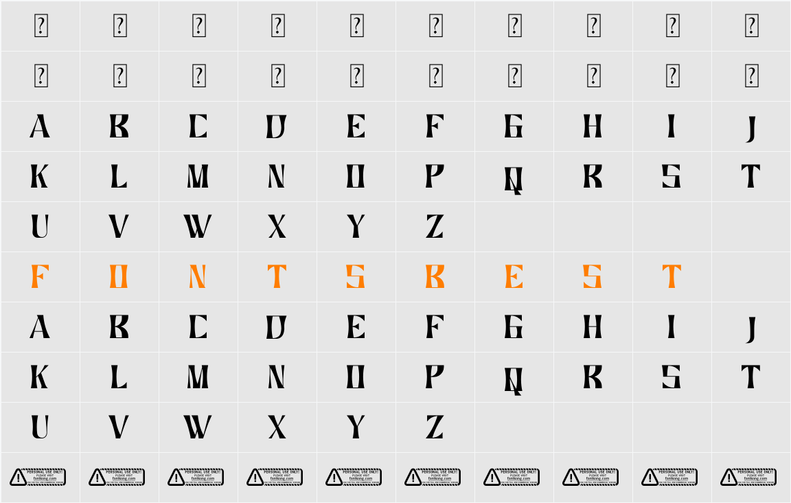 Vultura PERSONAL USE ONLY! Character Map