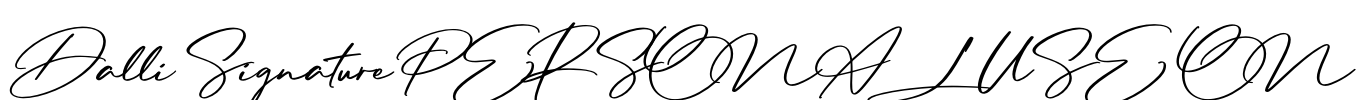 Dalli Signature PERSONAL USE ON Font Image