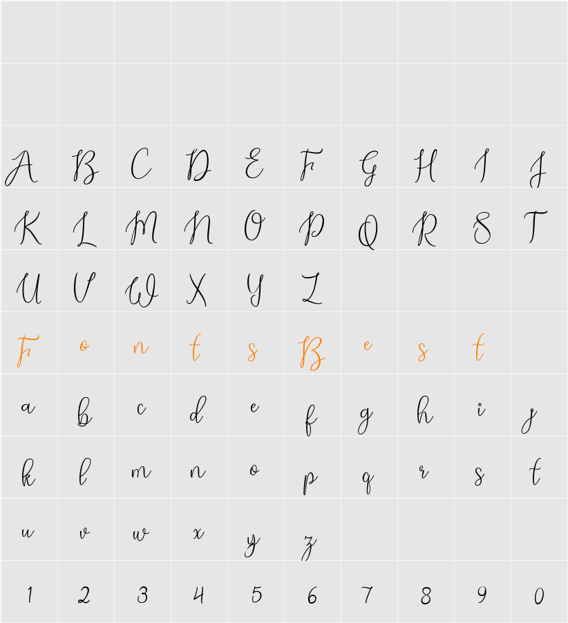 Alexandra Demo Character Map