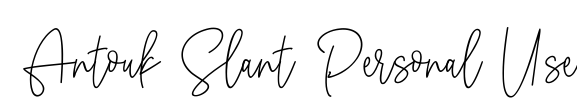 Antouk Slant Personal Use Font Image
