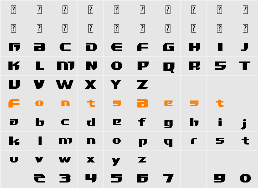 Lixdu Pro Character Map