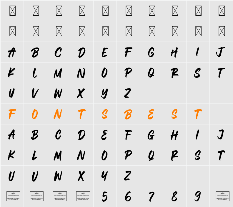 Thunderous One Character Map