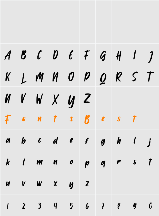 Runyone Character Map