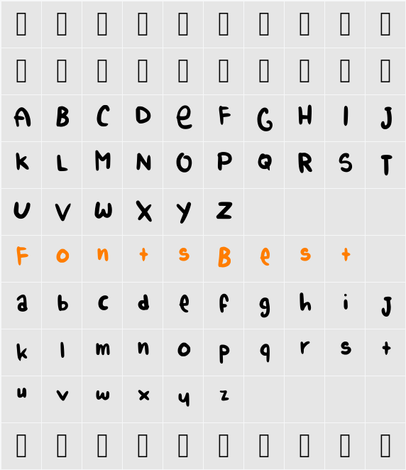 Alice Calligraphic Bold Character Map