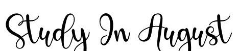 Study In August Font Image