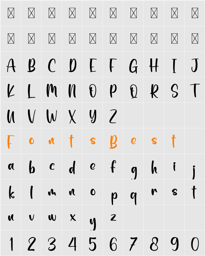 Pumpkin Character Map