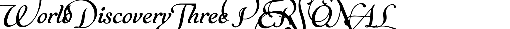 World Discovery Three PERSONAL Font Image