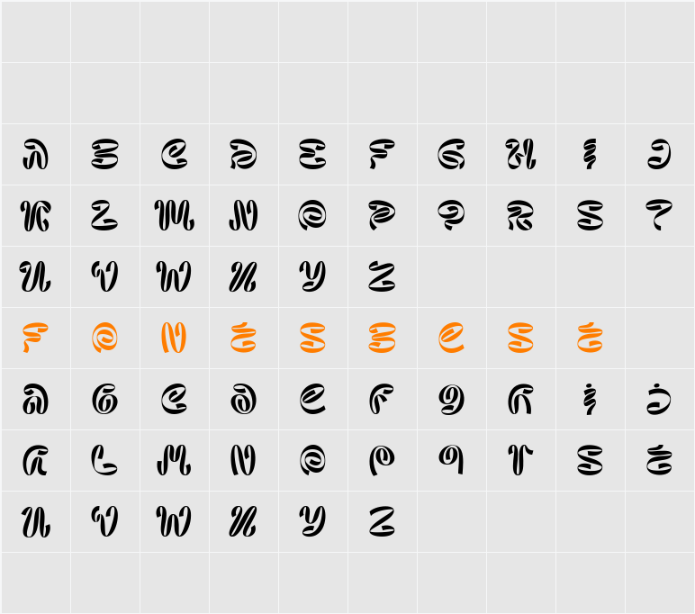 Sorca Character Map