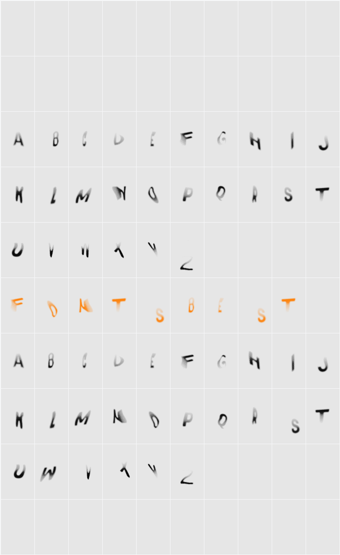 DRUNK FONTS Character Map