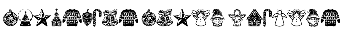 Christmas Carol Symbols Font Image