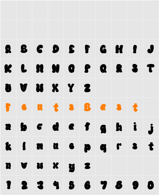 Bubble Dope Character Map
