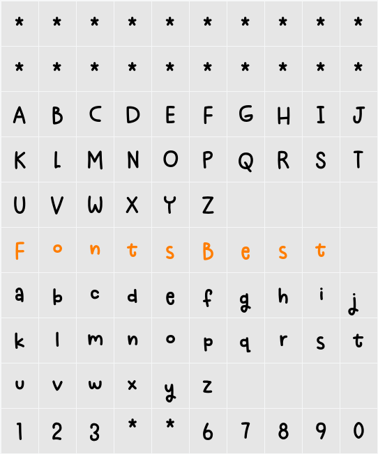 Nosy Note DEMO Character Map