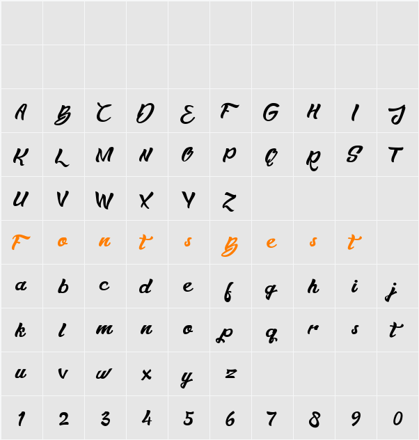 Bowlist PERSONAL USE ONLY Script Character Map
