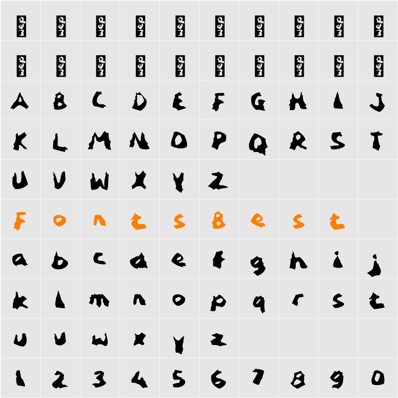 j Jedong Character Map
