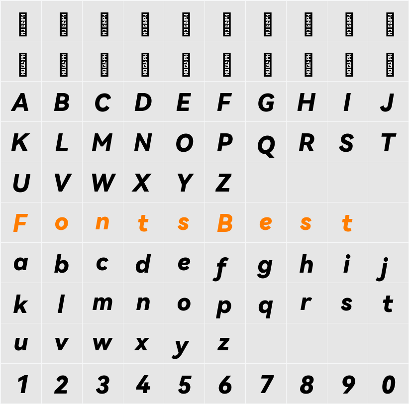 HarmonyOS Sans Black Character Map
