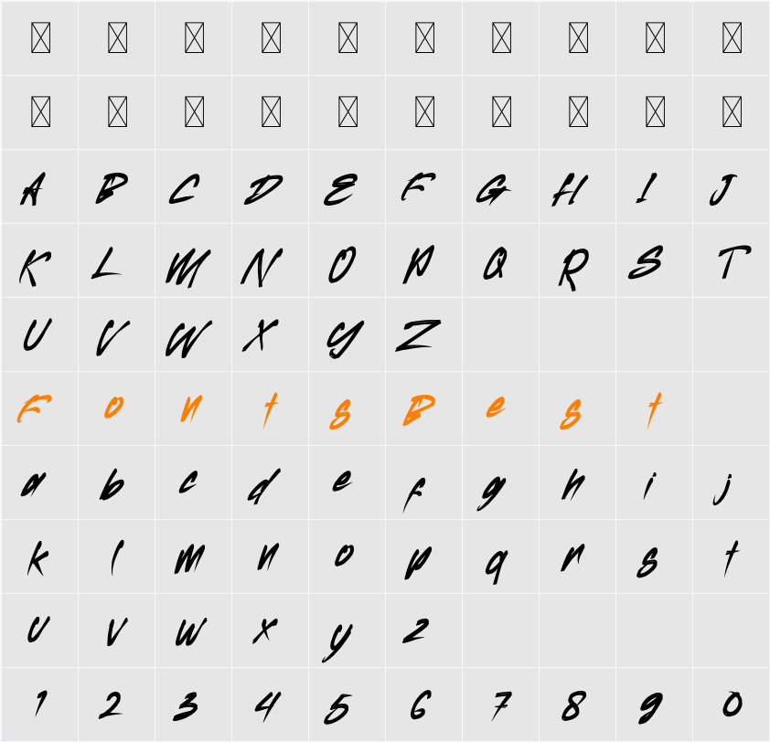 HOPERUSH Demo Character Map