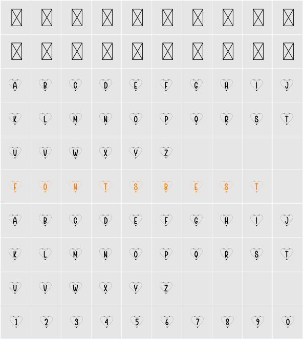 Samall Crib Character Map