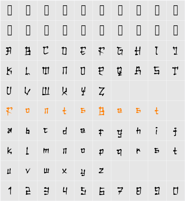 Akashii Character Map