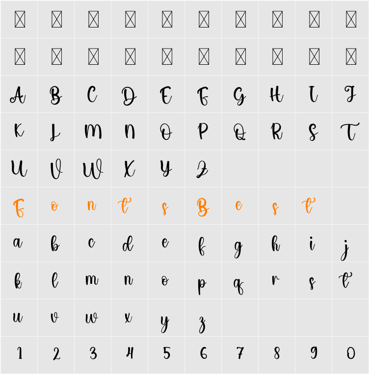 Teddy Character Map